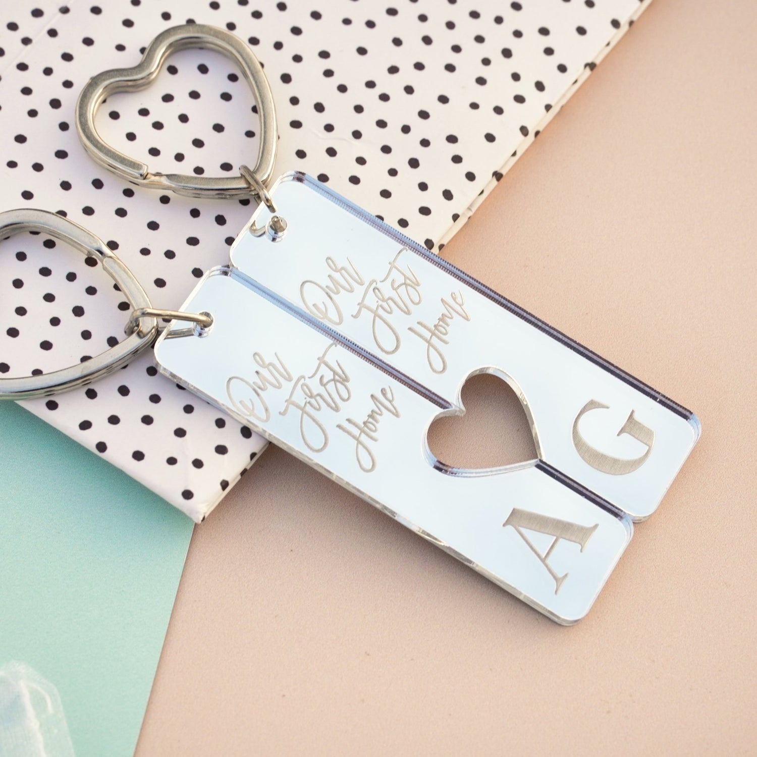 personalised acrylic house warming key ring gift