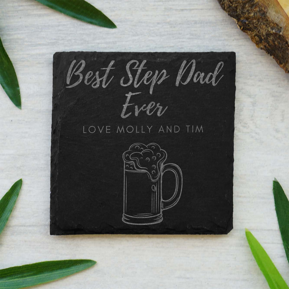 Personalised Slate Coaster Gift for Dad (Best Dad Ever)
