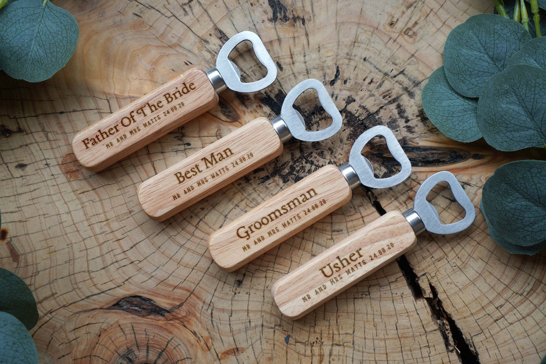 Personalised Bottle Opener Gift for Best Man, Father of the Bride etc