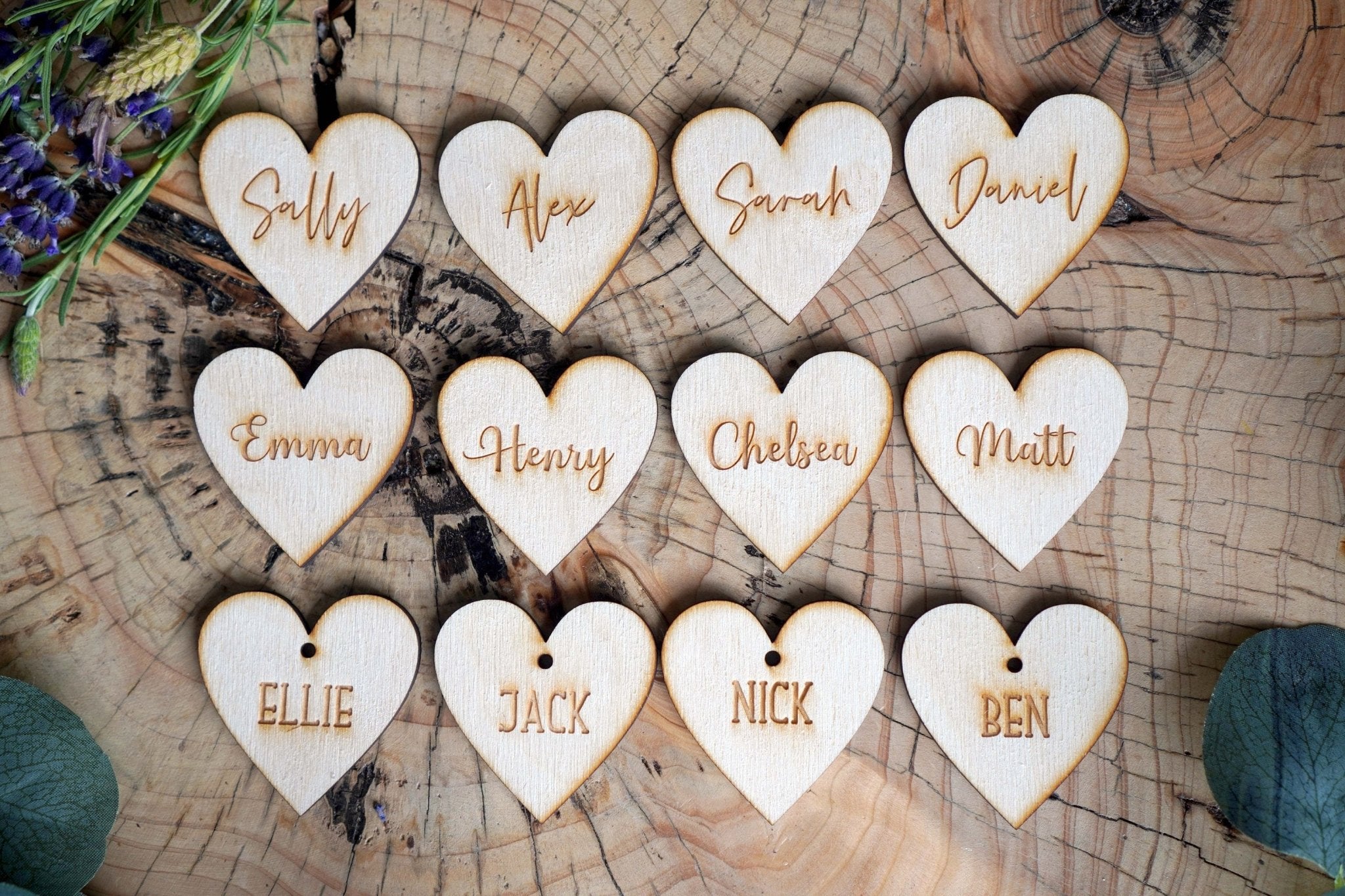 Wooden heart place names