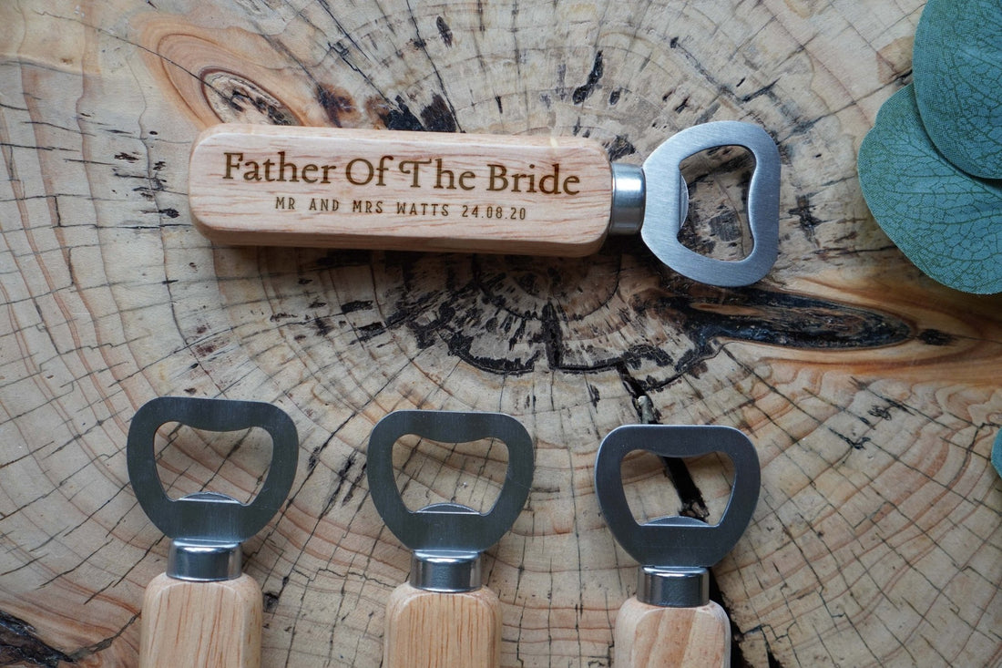 Personalised Bottle Opener Gift for Best Man, Father of the Bride etc
