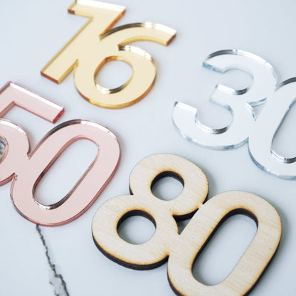 Double Digit Joined Number Acrylic Cake Charm