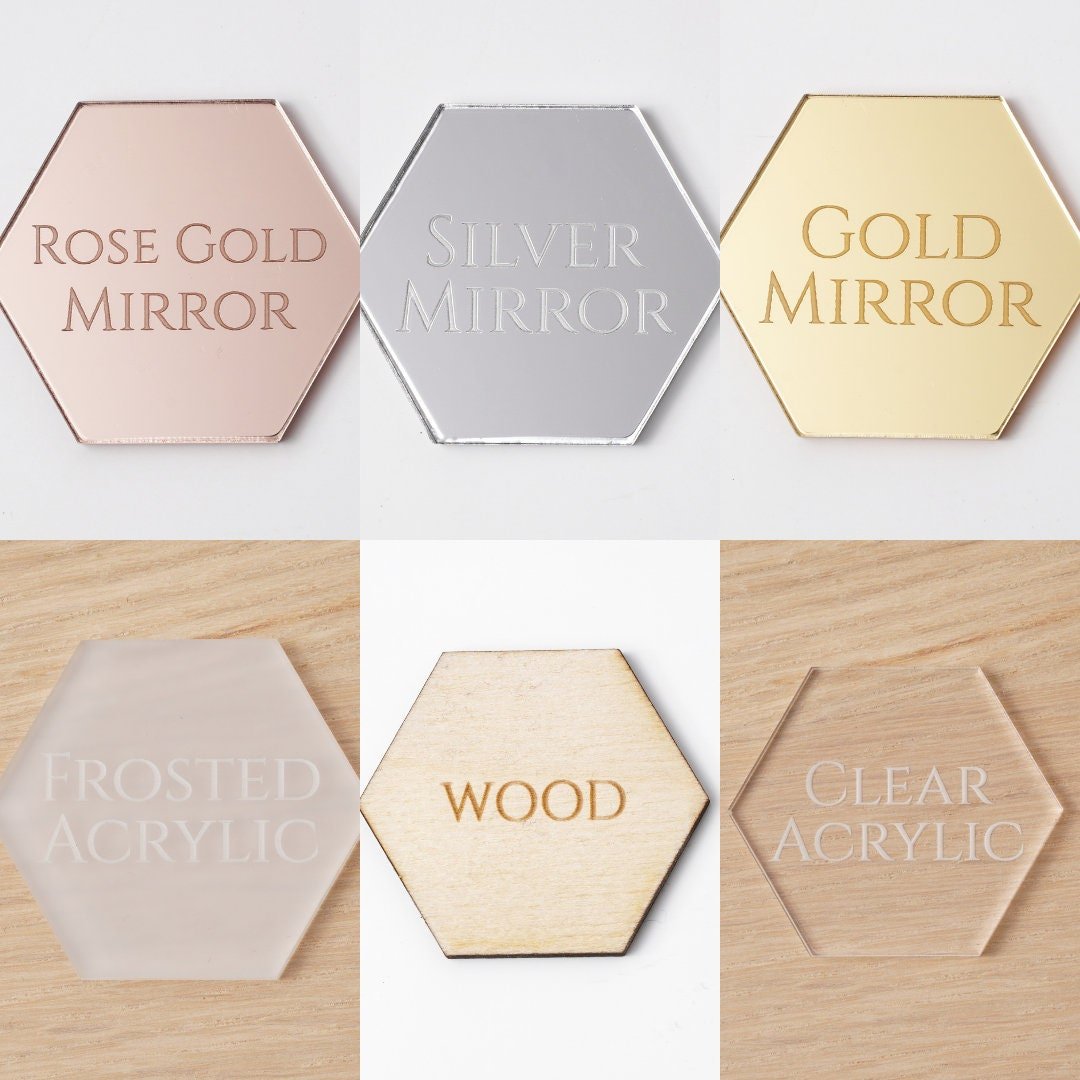 Mirror Acrylic Personalised Name Tags