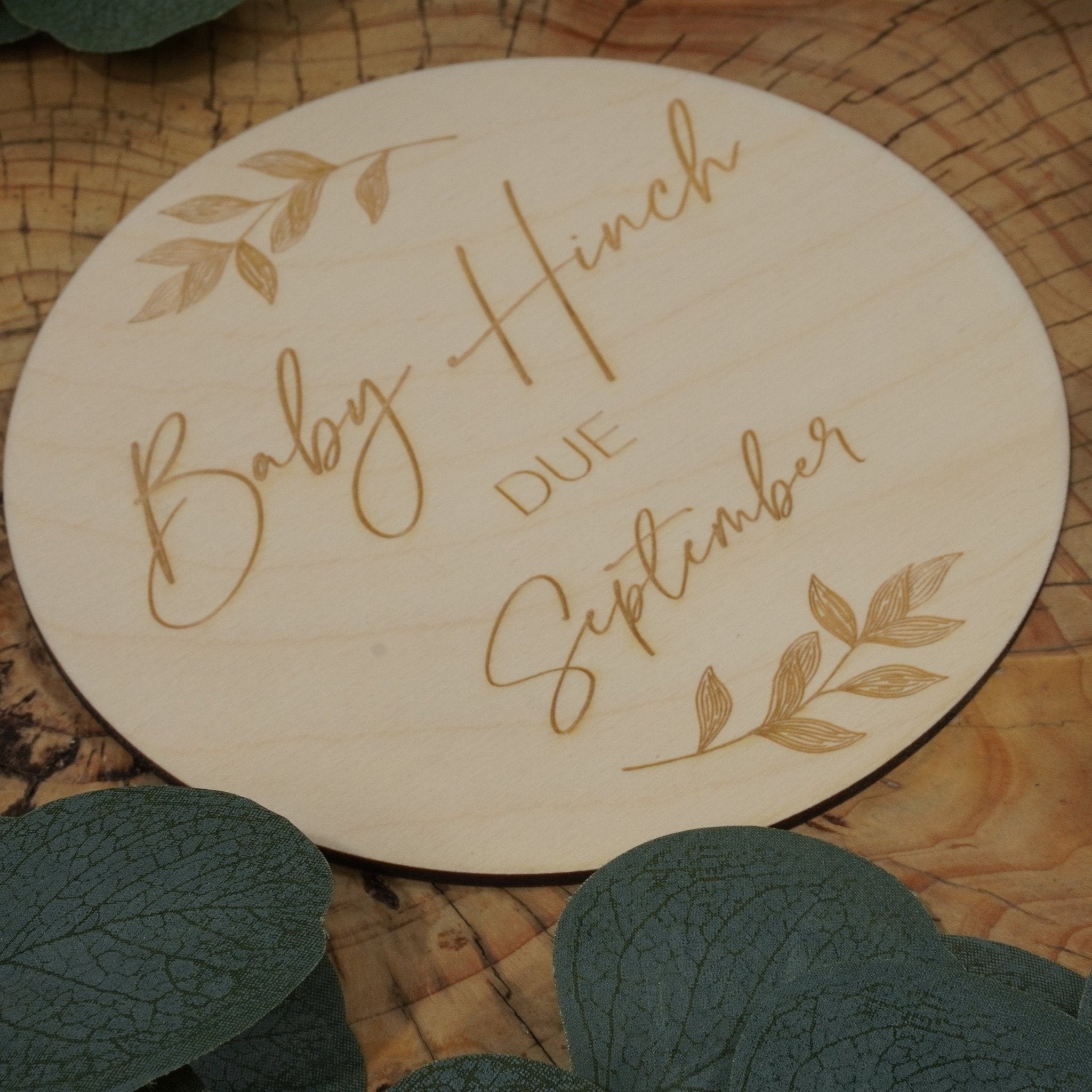 Personalised Wooden Baby Announcement Sign