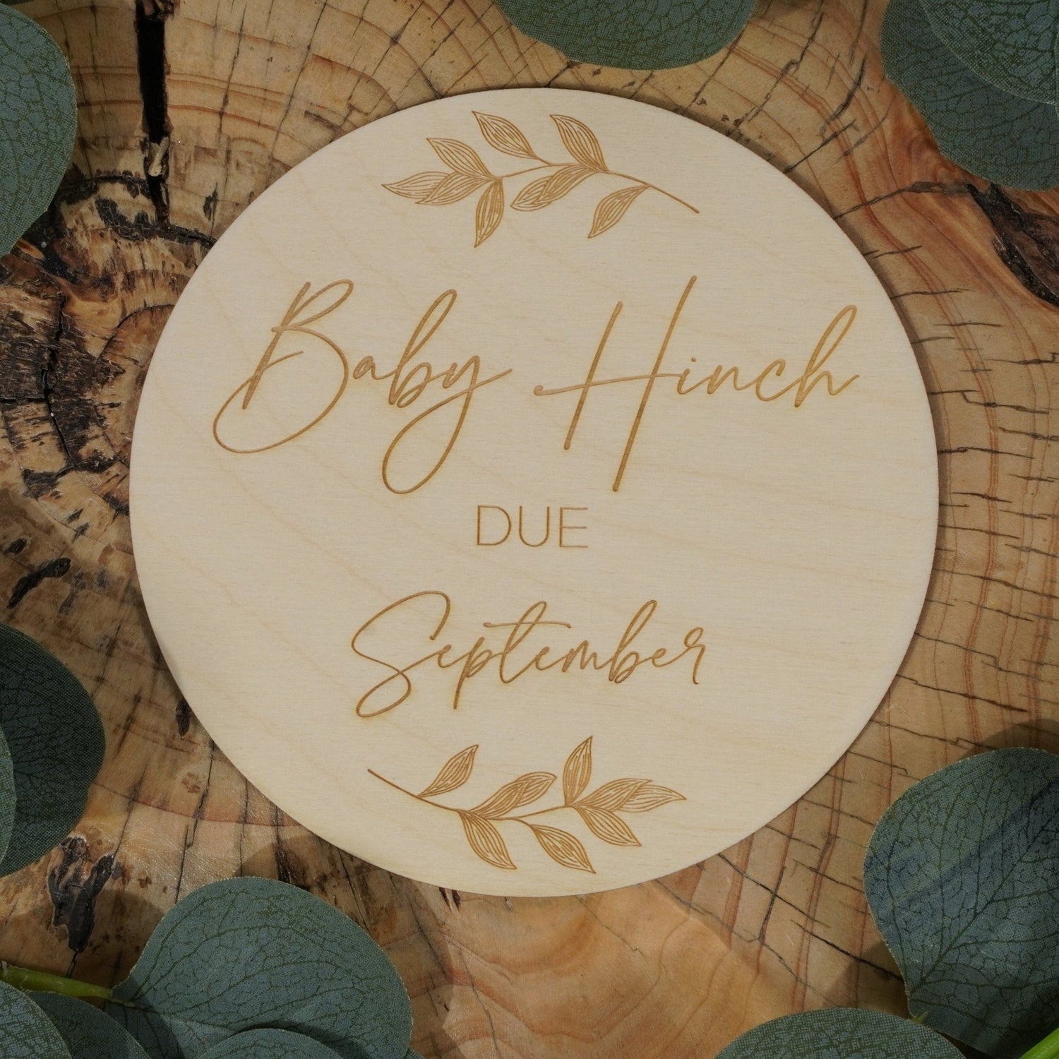 Personalised Wooden Baby Announcement Sign