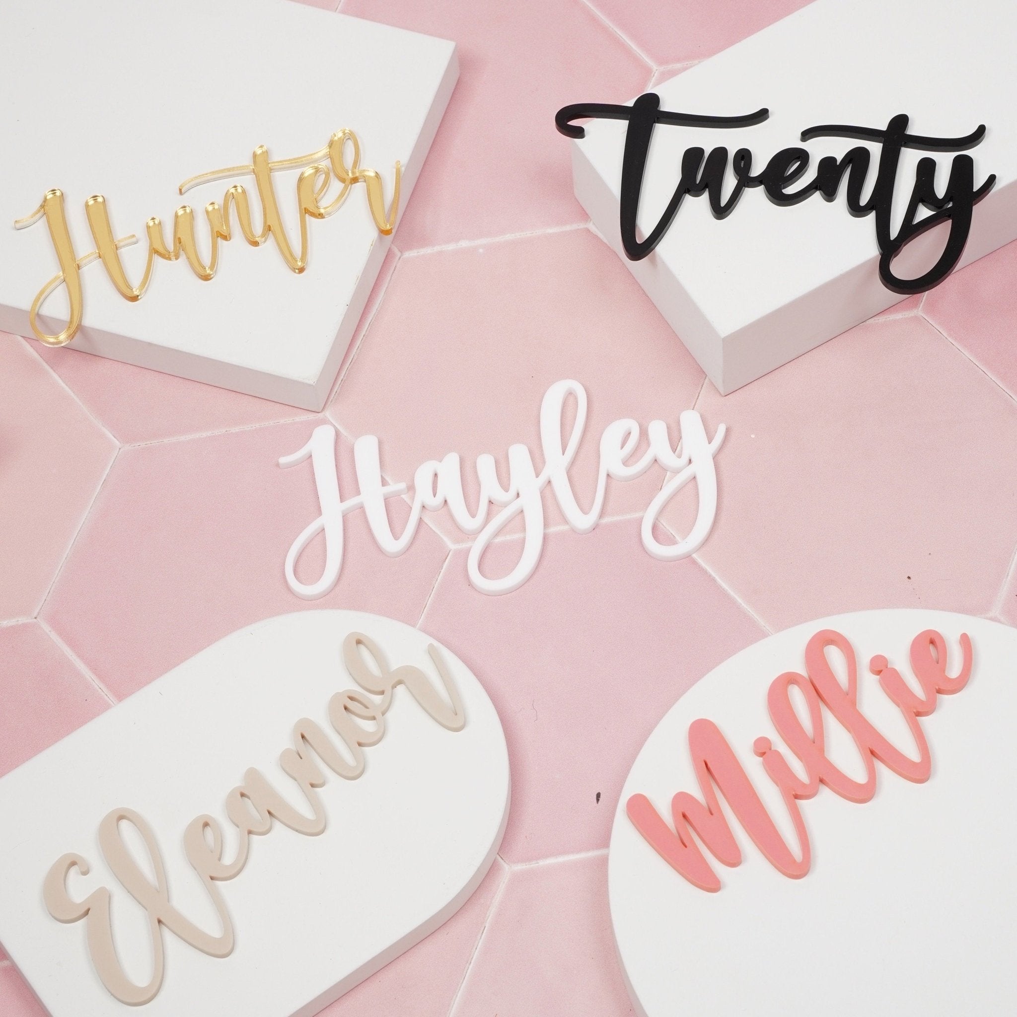 Personalised Acrylic Script Cake Charm