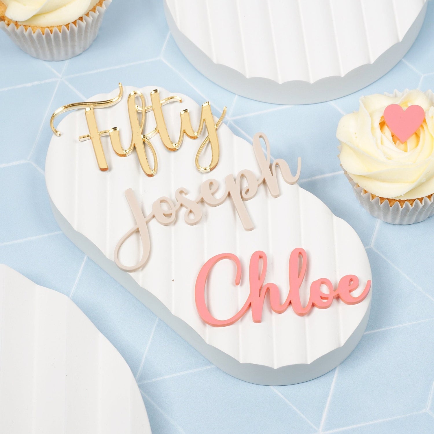 Personalised Acrylic Script Name Cake Charm