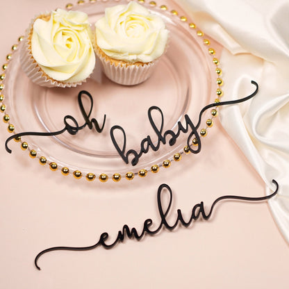 Personalised Acrylic Script Name Cake Charm