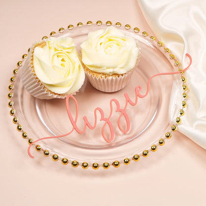 Personalised Acrylic Script Name Cake Charm