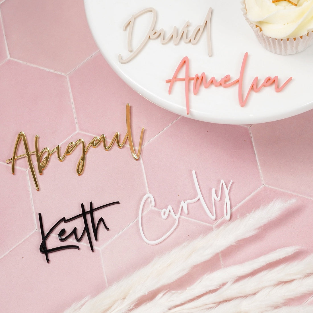 Personalised Acrylic Script Name Cake Charm