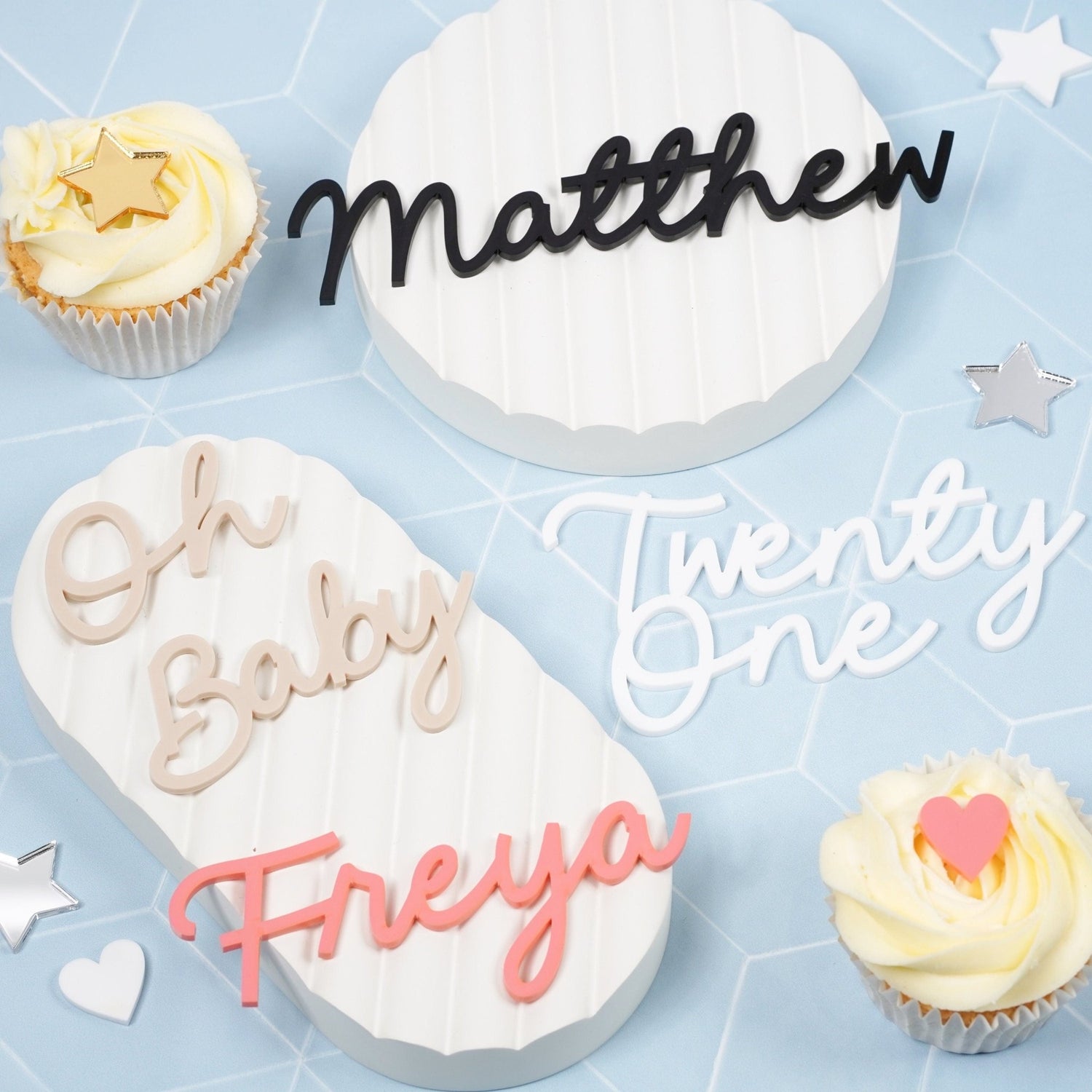 Personalised Acrylic Name Cake Charm