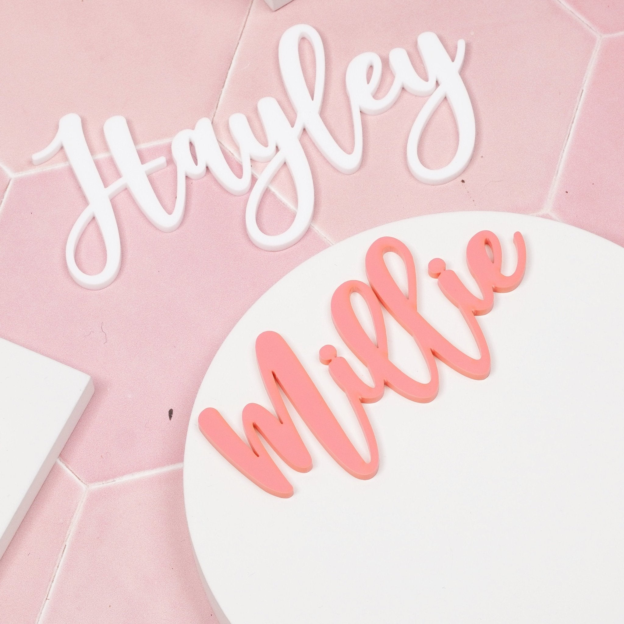 Personalised Acrylic Script Cake Charm