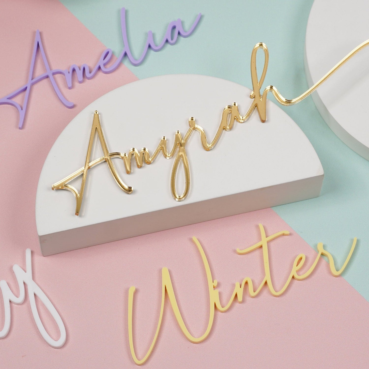 Acrylic Name Cake Charm