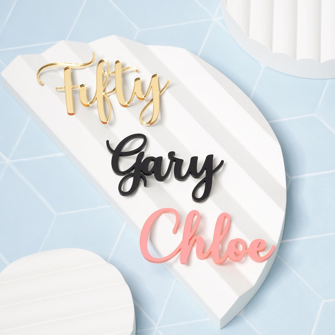 Personalised Acrylic Script Name Cake Charm