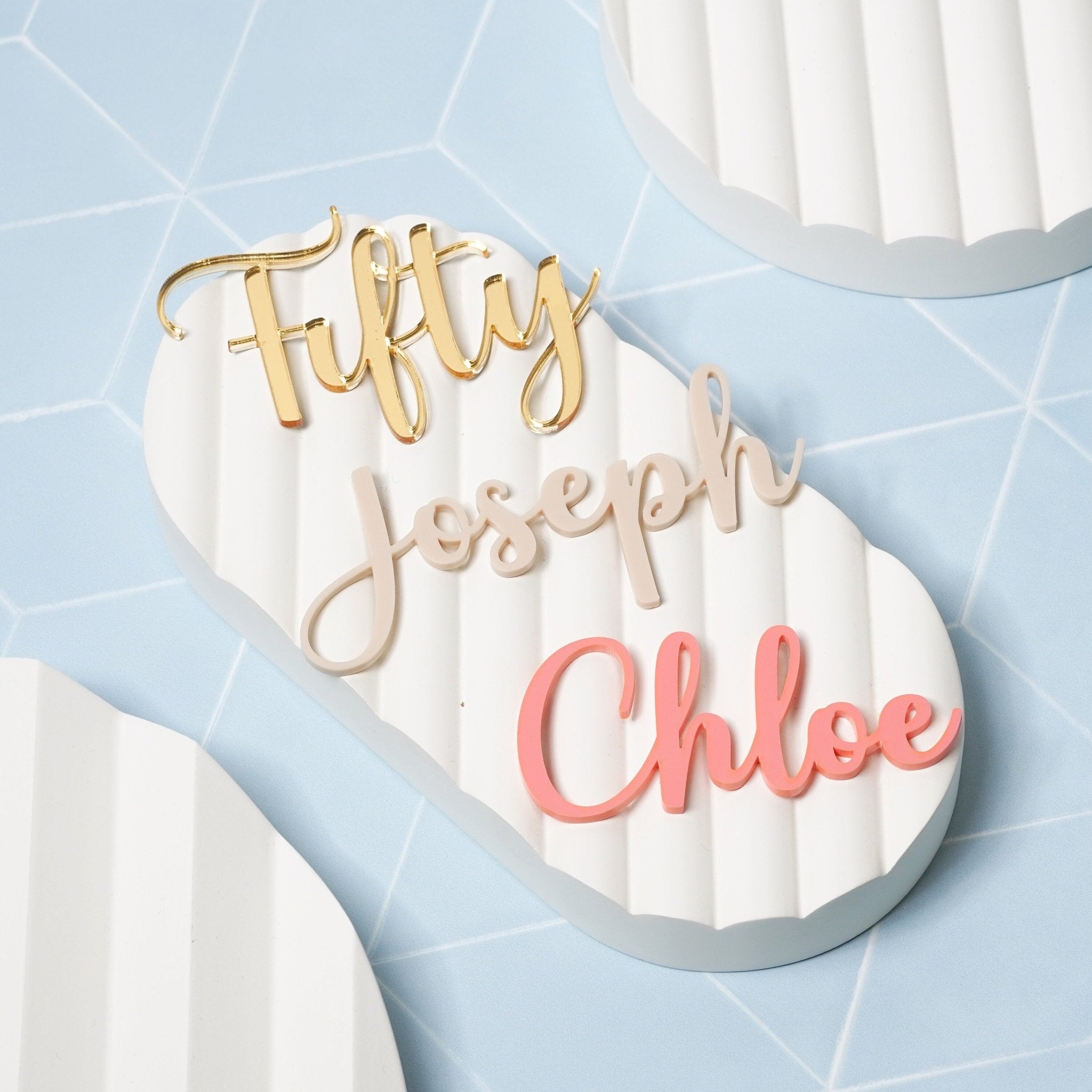 Personalised Acrylic Script Name Cake Charm