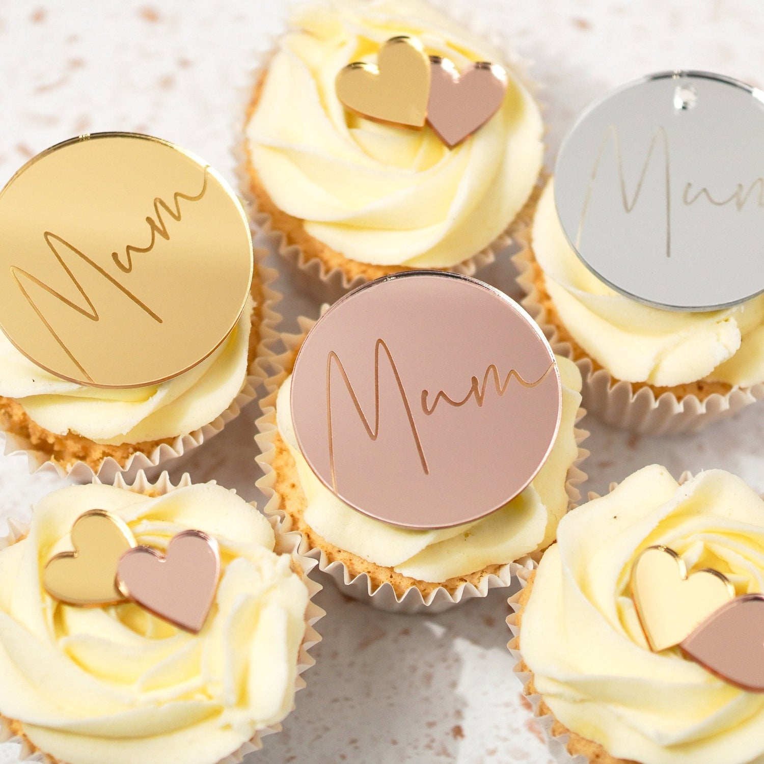 Mirror Acrylic Mum Birthday Cake Charm Disc