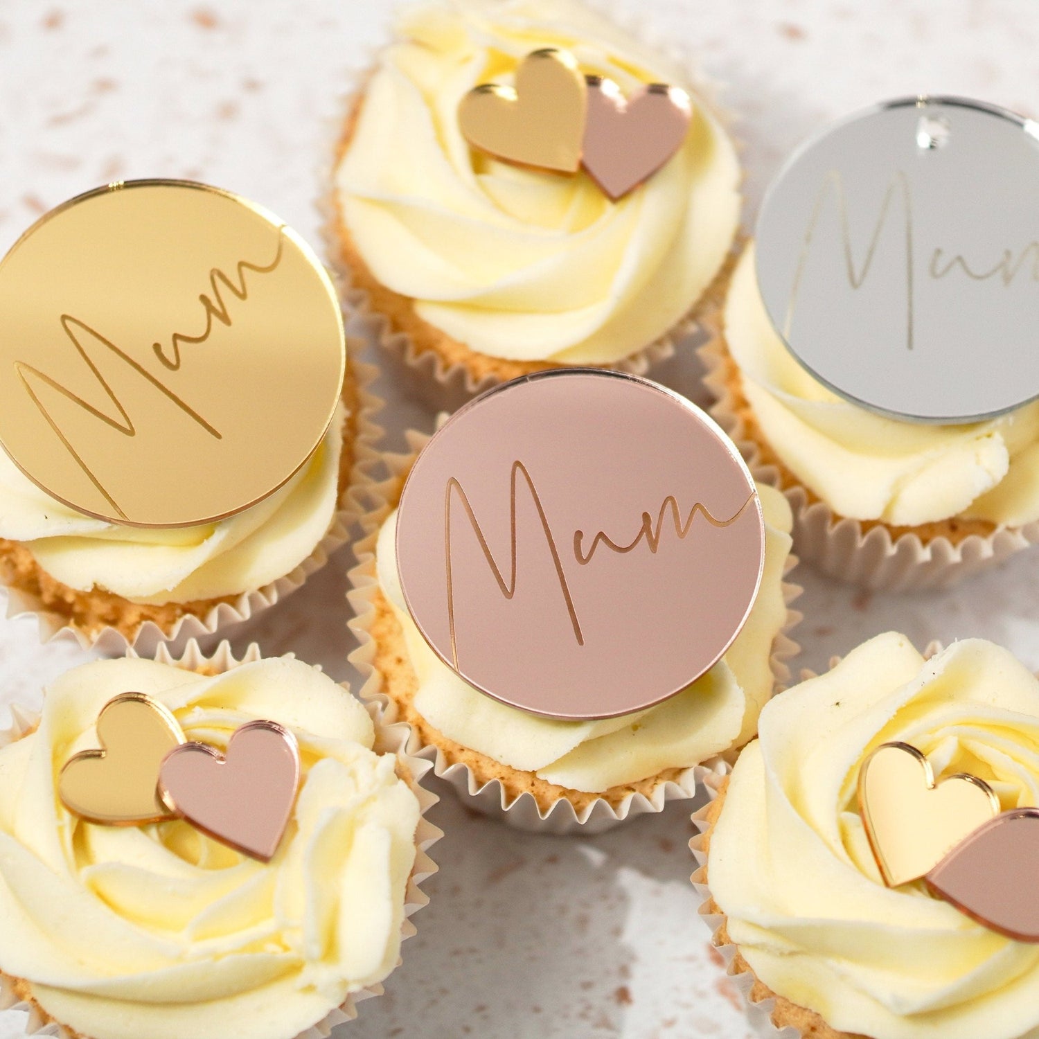 Mirror Acrylic Mum Birthday Cake Charm Disc