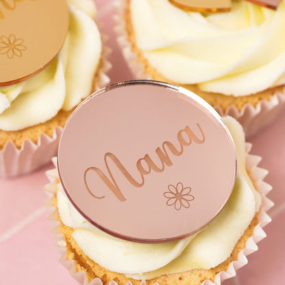 Mirror Acrylic Nana Birthday Cake Disc/Gift Tag