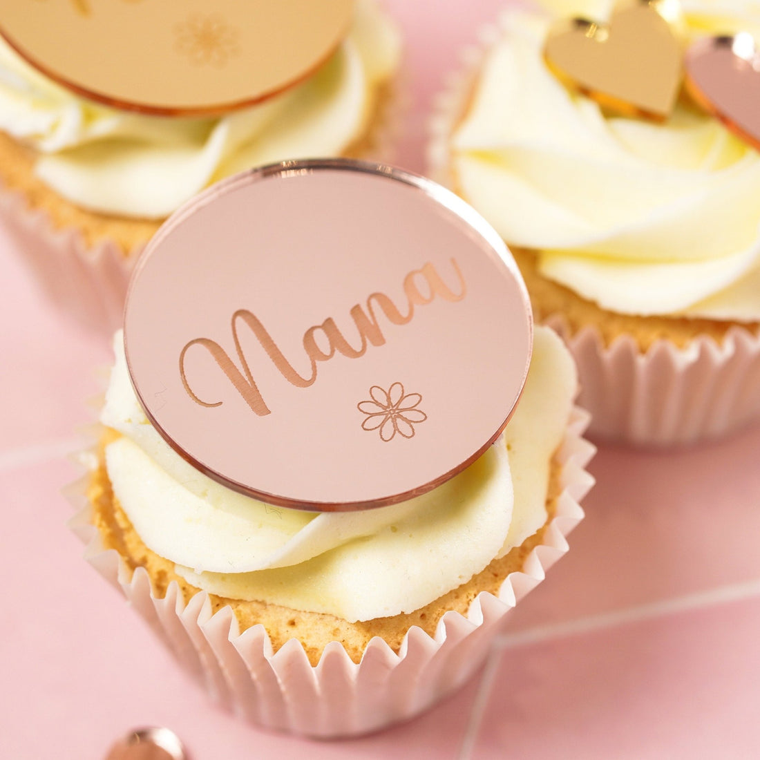 Mirror Acrylic Nana Birthday Cake Disc/Gift Tag