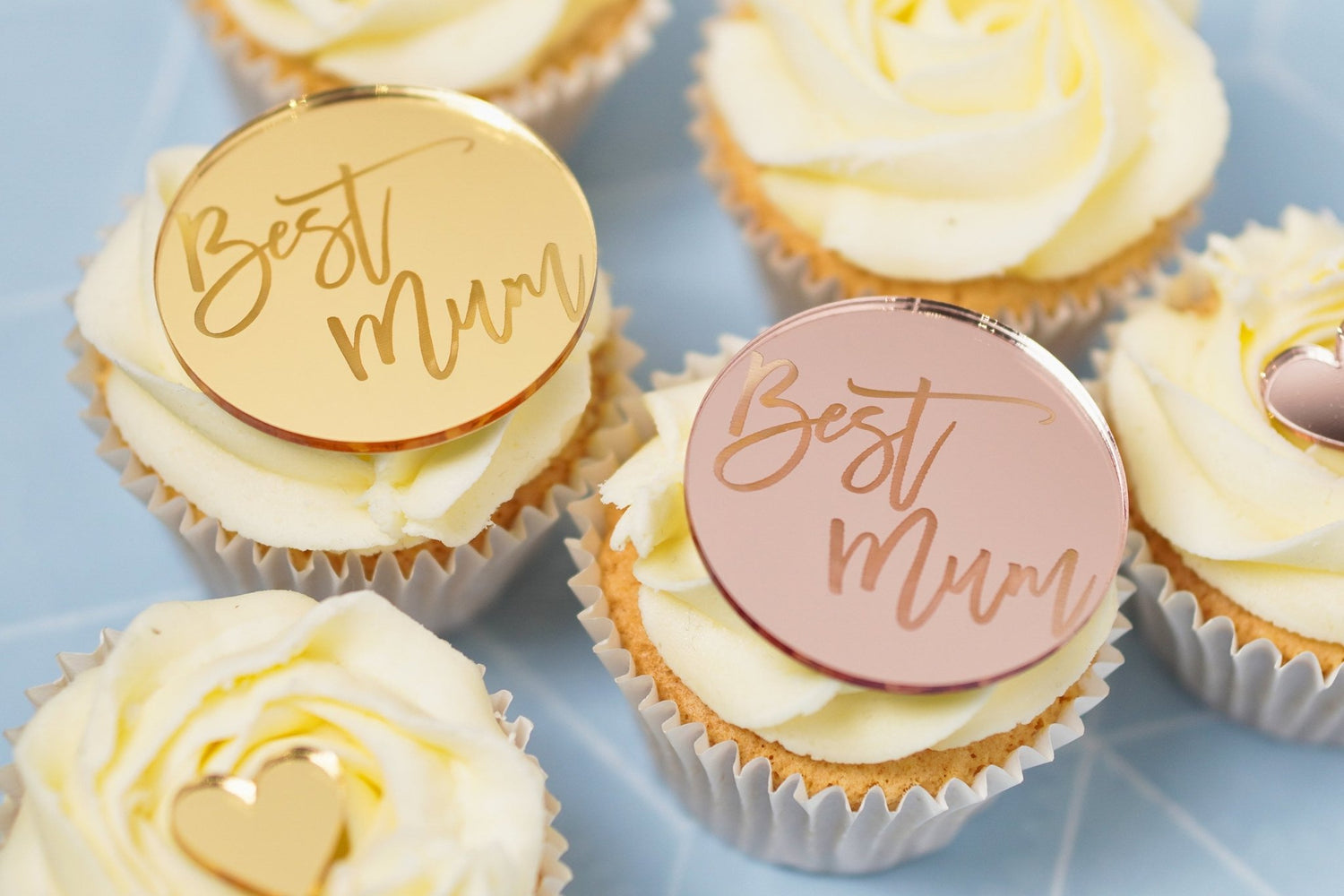 12-Piece Mother’s Day Cake Topper Set – Acrylic “Best Mom Ever” Decorations For Cupcakes & Cakes