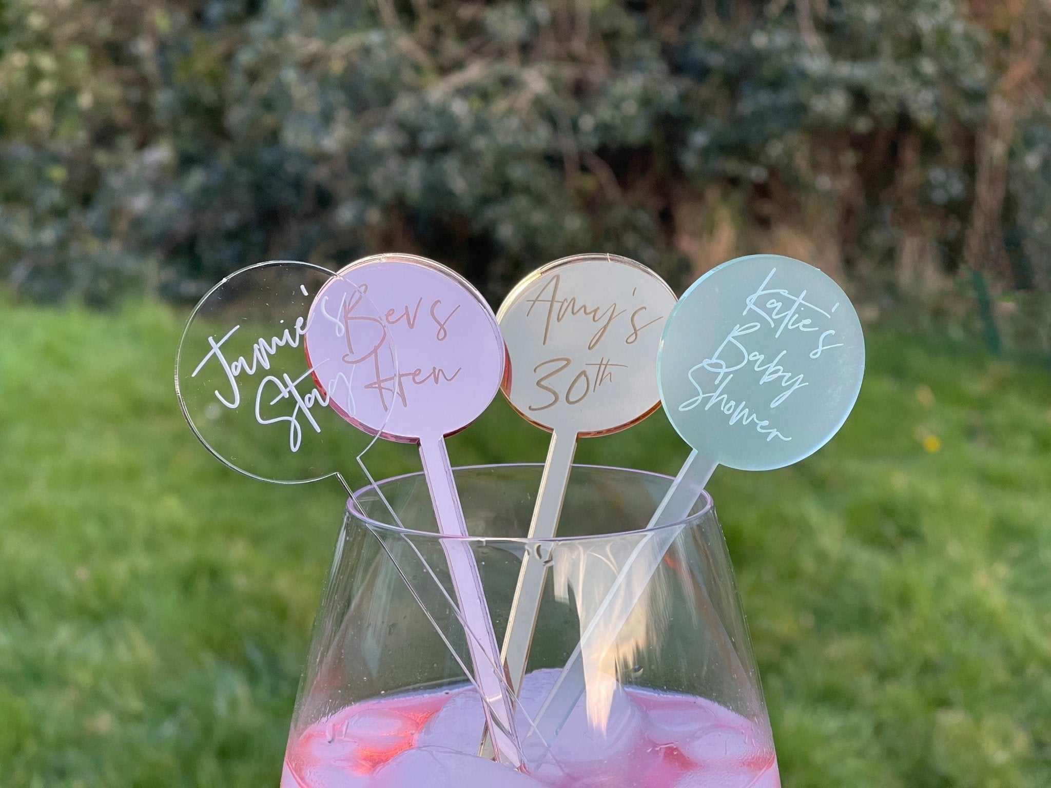 Personalised Drink Stirrers Party Decoration Ideas for Adults Baby Shower Favours Personalized Birthday decorations for Women Men Custom