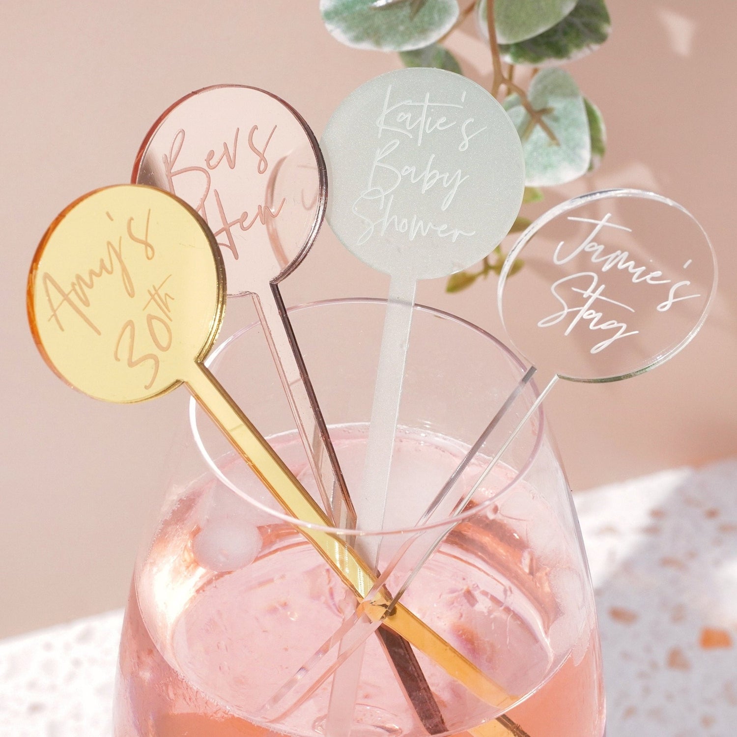 Personalised Drink Stirrers Party Decoration Ideas for Adults Baby Shower Favours Personalized Birthday decorations for Women Men Custom