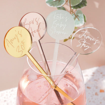 Personalised Drink Stirrers Party Decoration Ideas for Adults Baby Shower Favours Personalized Birthday decorations for Women Men Custom