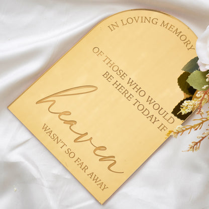 In Loving Memory Arch Wedding Sign 