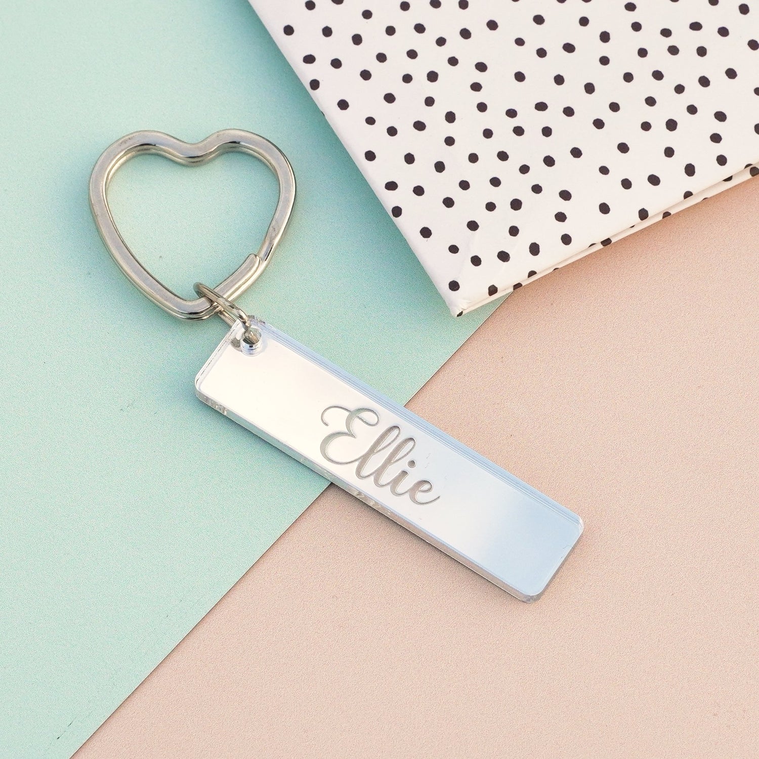 acrylic personalised name key ring charm