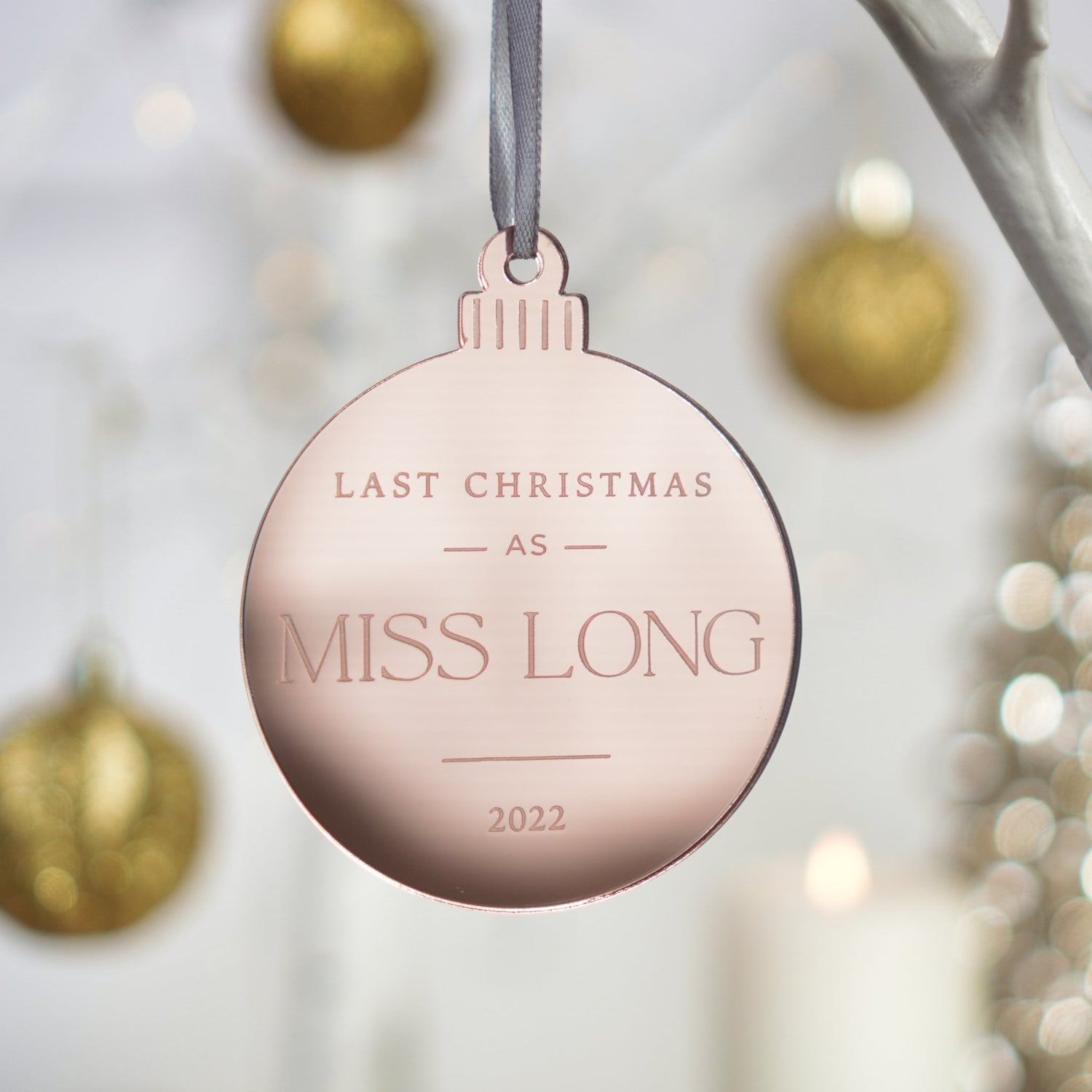 Personalised fiancé bauble