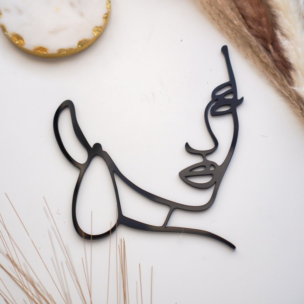 Woman's Face Line Art Silhouette Cake Topper by Inketch – inketch