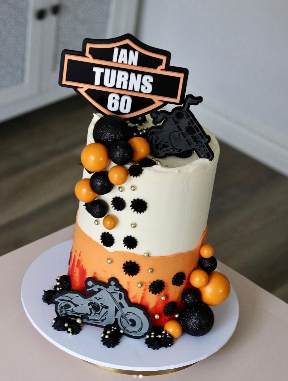 Motorbike cake topper set
