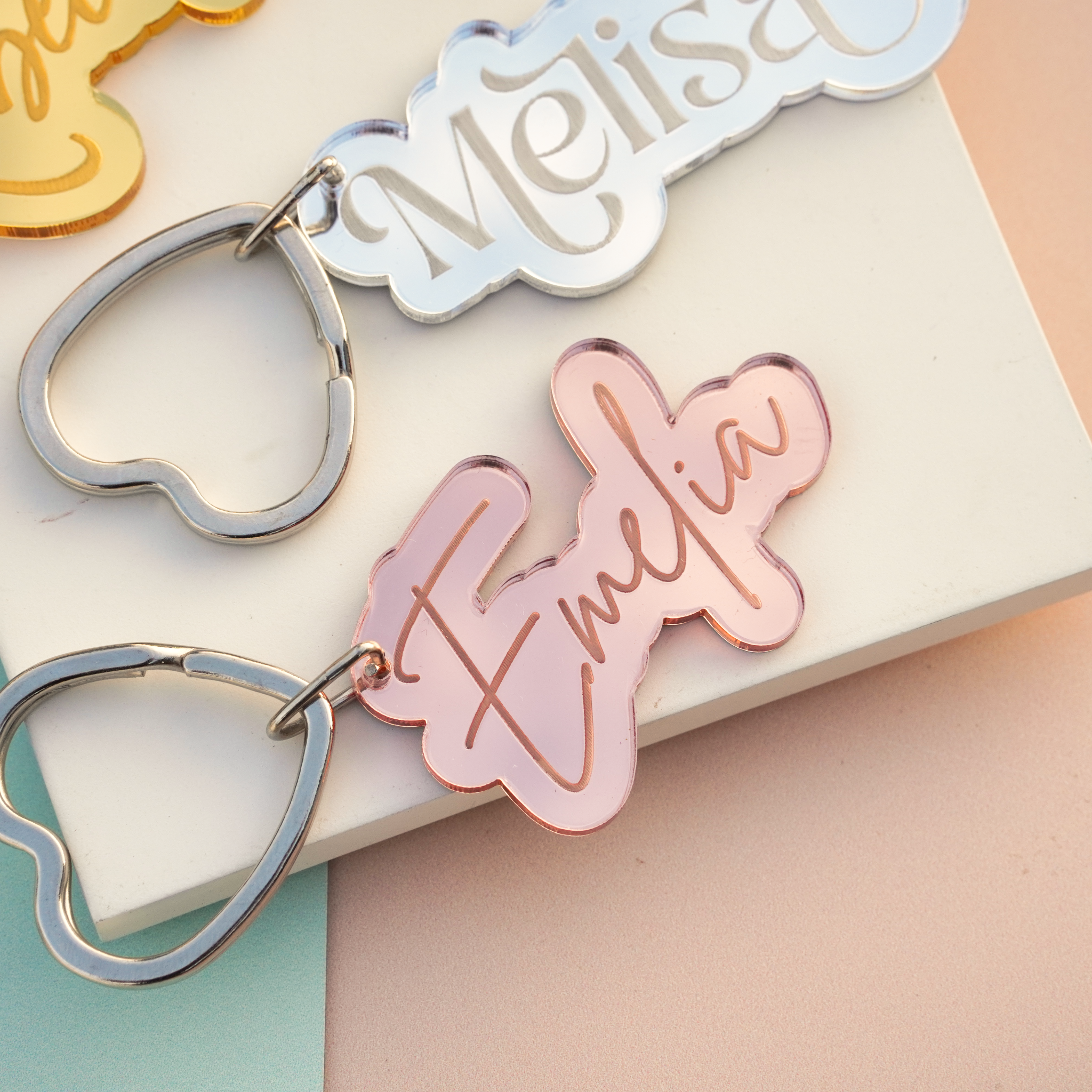 personalised acrylic name key ring for girlfriend or friend 