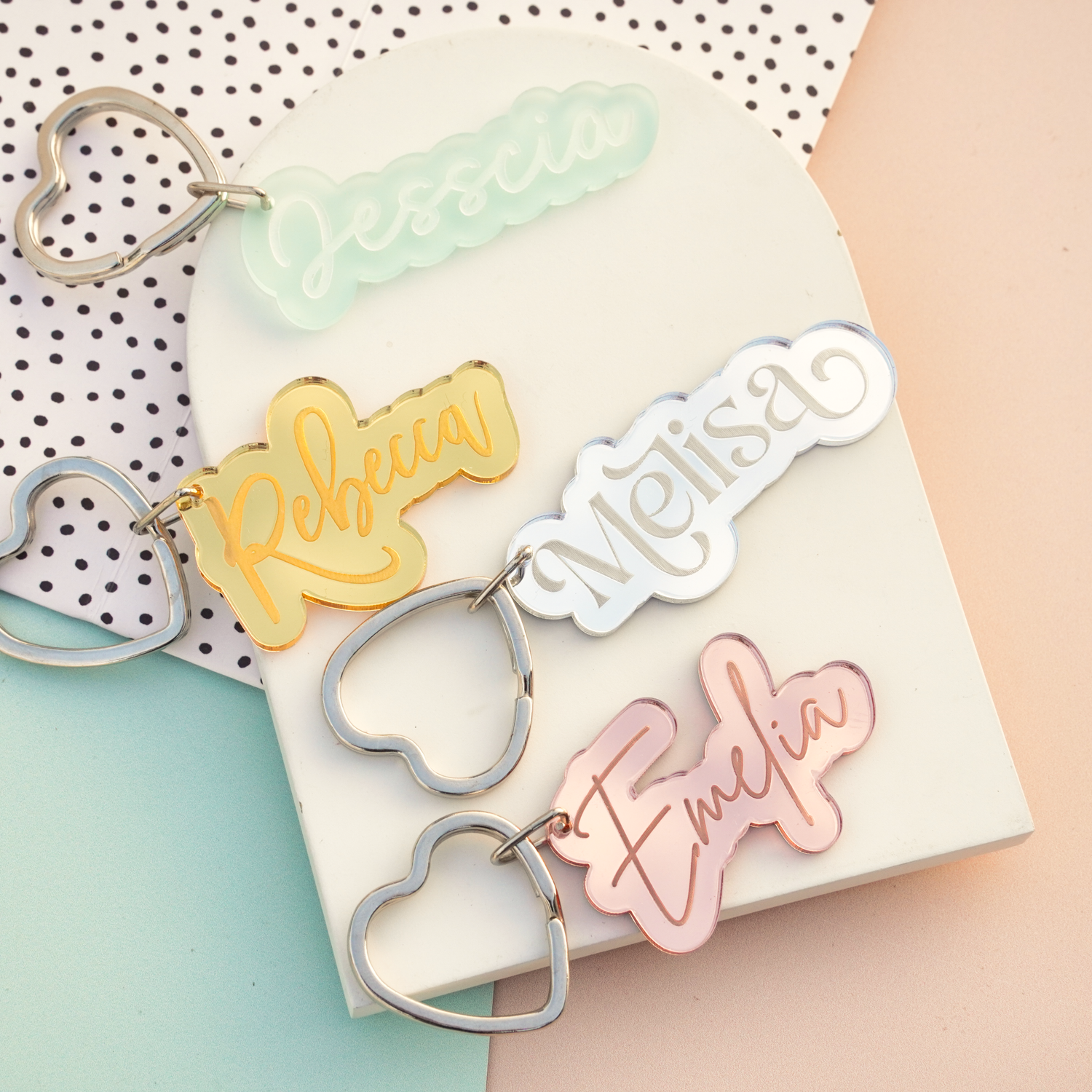 personalised acrylic  name key ring gift