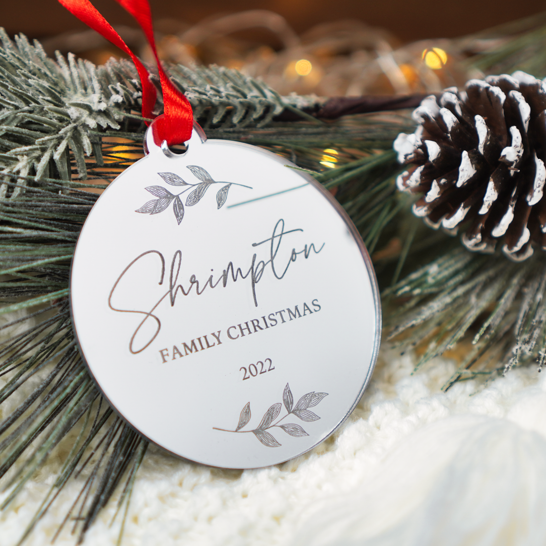 personalised acrylic Christmas ornament gift for family Christmas 
