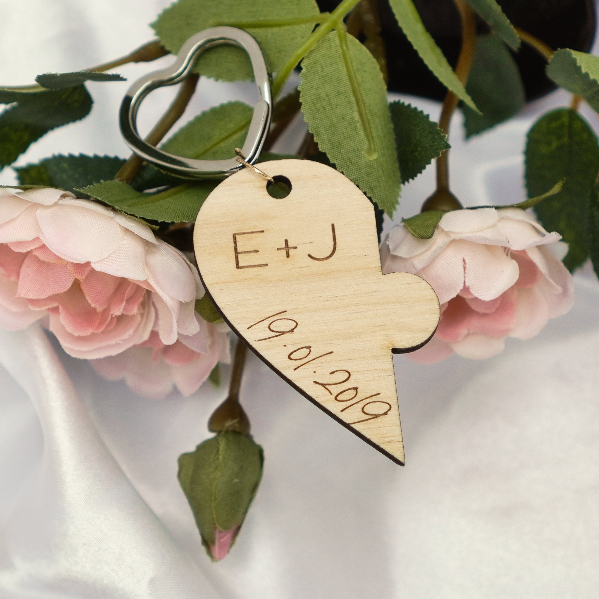 Personalised Heart valentines Keyring