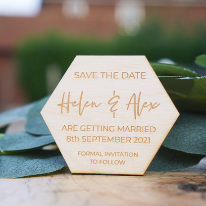 wooden wedding save the date invites