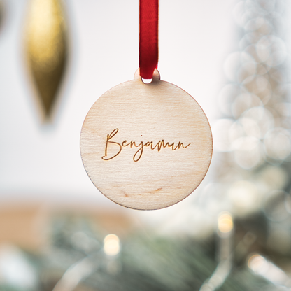Personalised Christmas bauble Place Name Setting