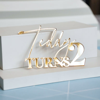 Acrylic Name and Number Cake Charm