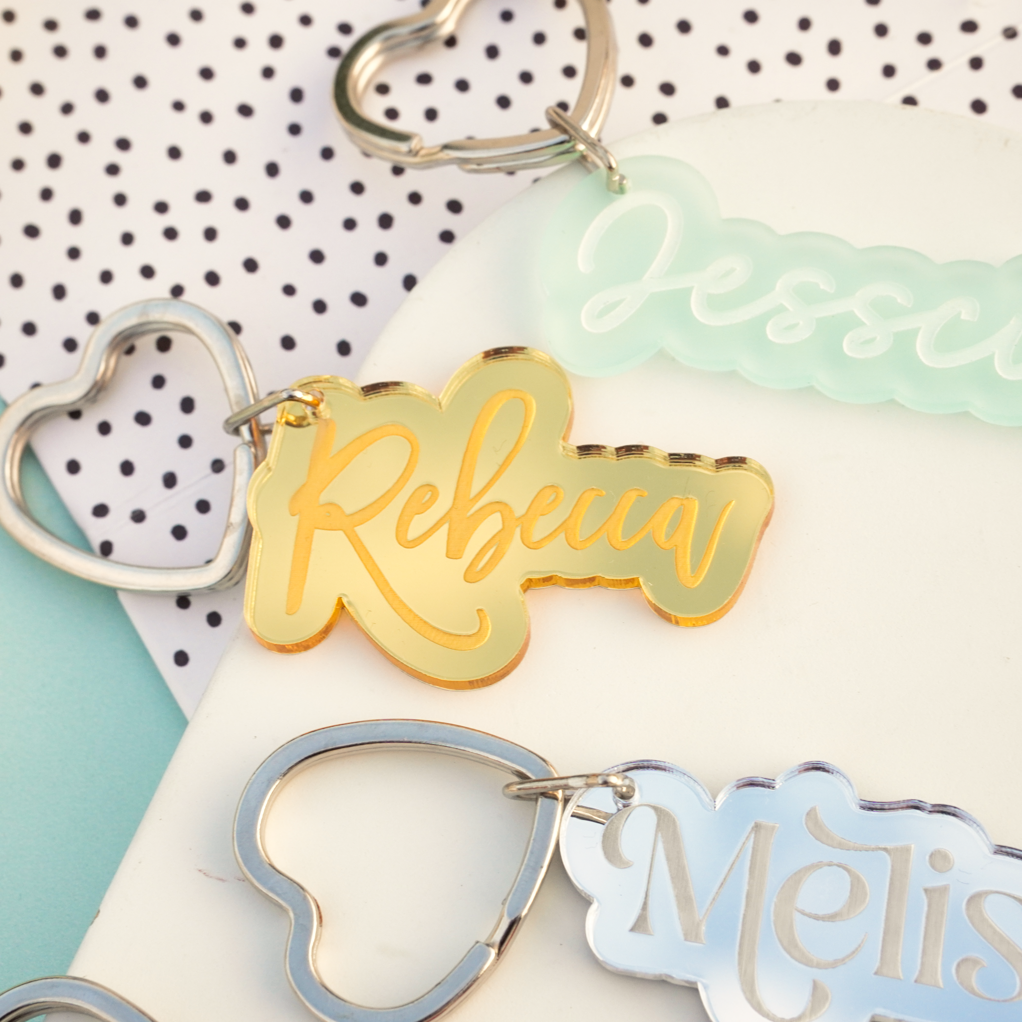 acrylic key chain personalised with name for women gift