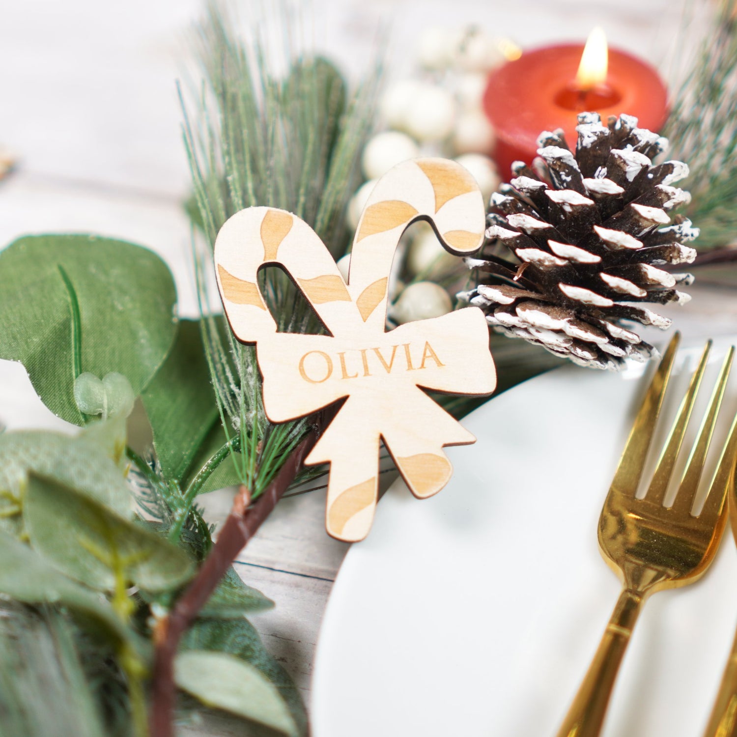 Wooden Christmas Place Setting