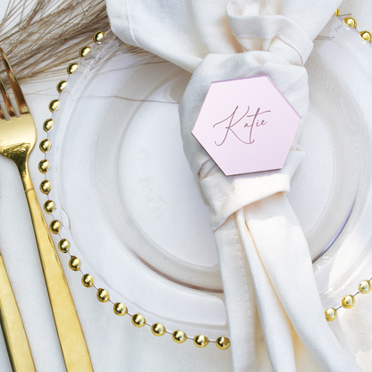 Personalised Wedding Hexagon Name Places