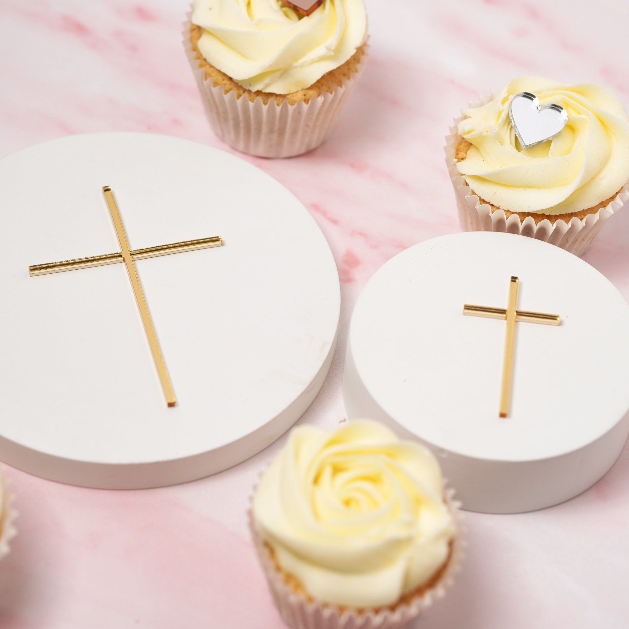 thin gold cross for cake 