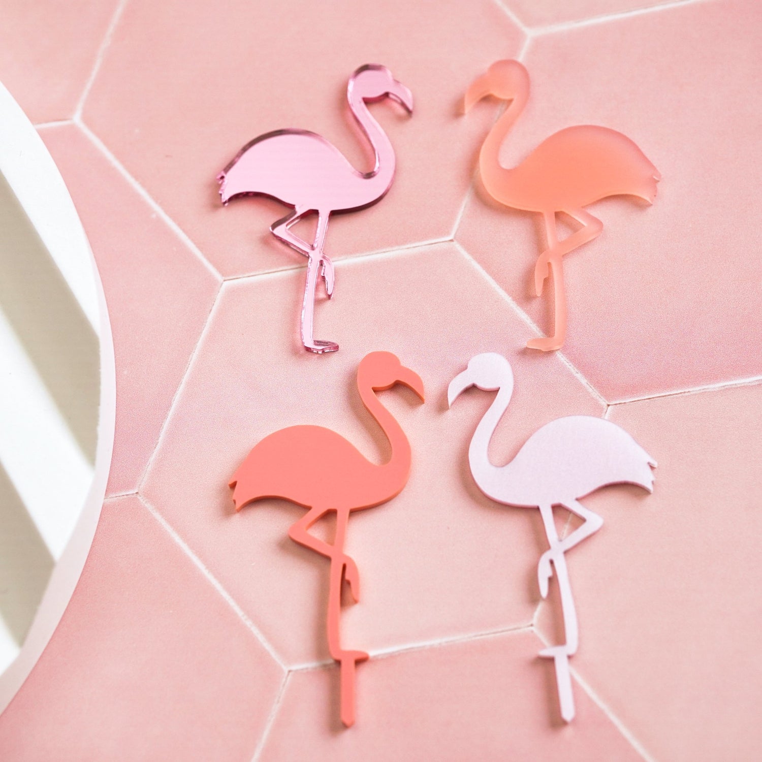Flamingo Cake Toppers Set of 4