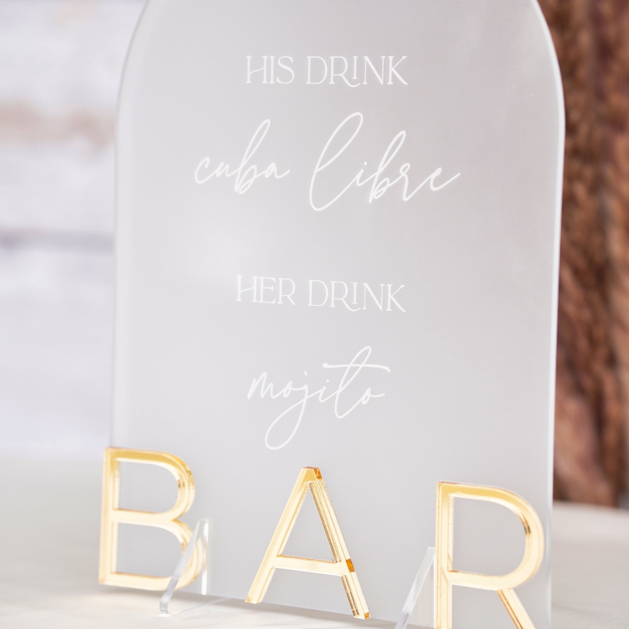 Wedding bar sign