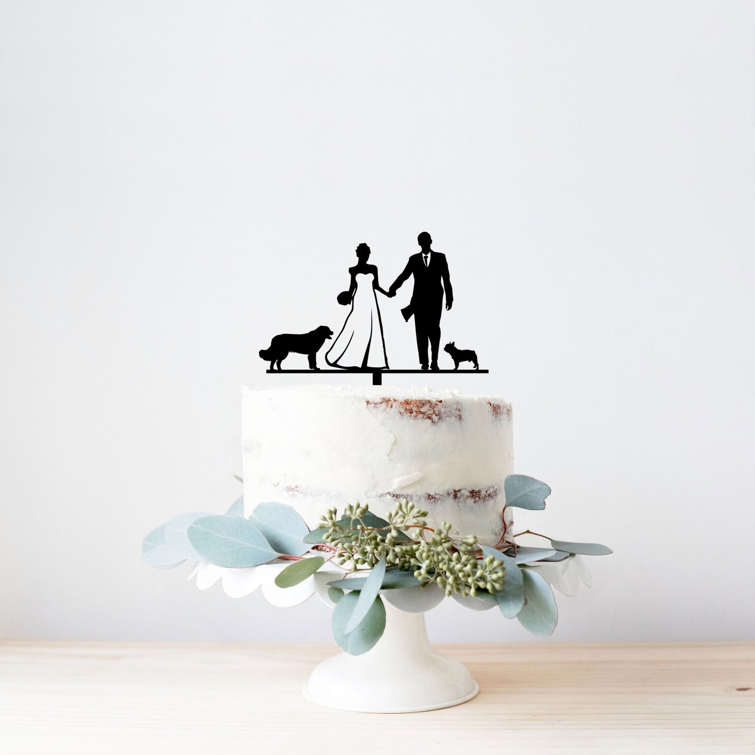 Wedding cake topper with dogs
