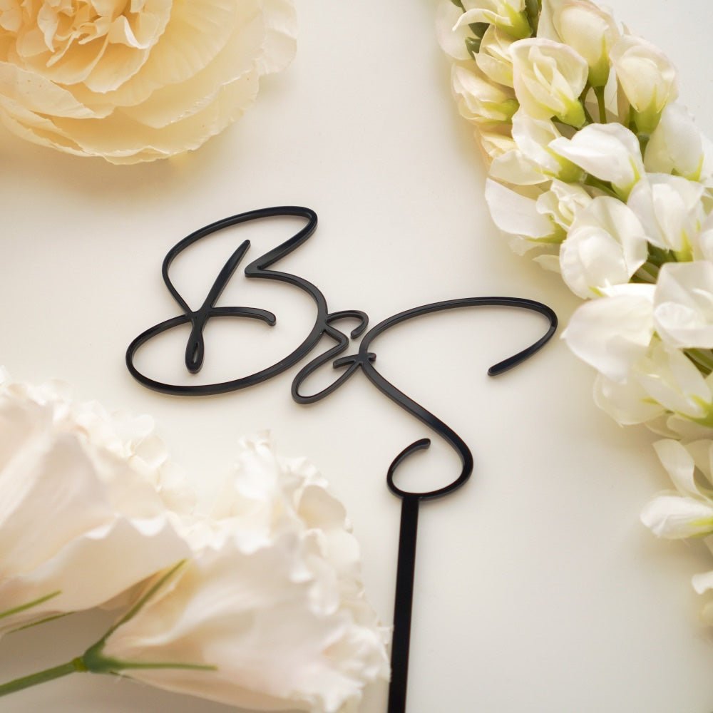 Wedding Initials Cake Topper Gold Silver Rose Gold Bronze by Inketch ...