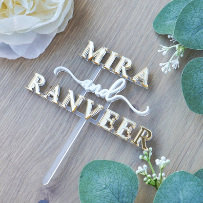Double layer wedding cake topper