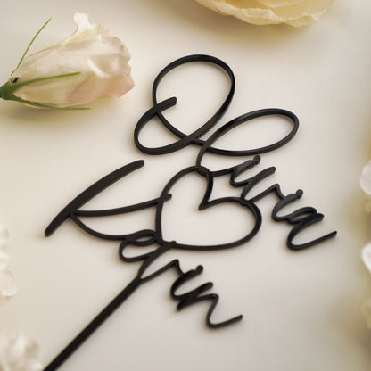 Engagement Cake Topper with Heart
