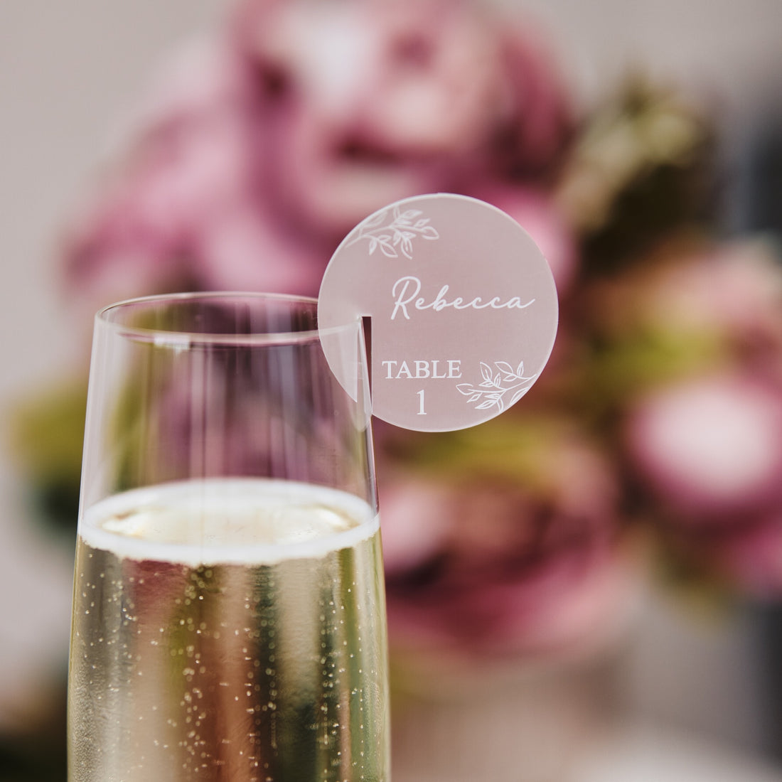 Wedding Name Cards with Table Number &amp; Floral Design